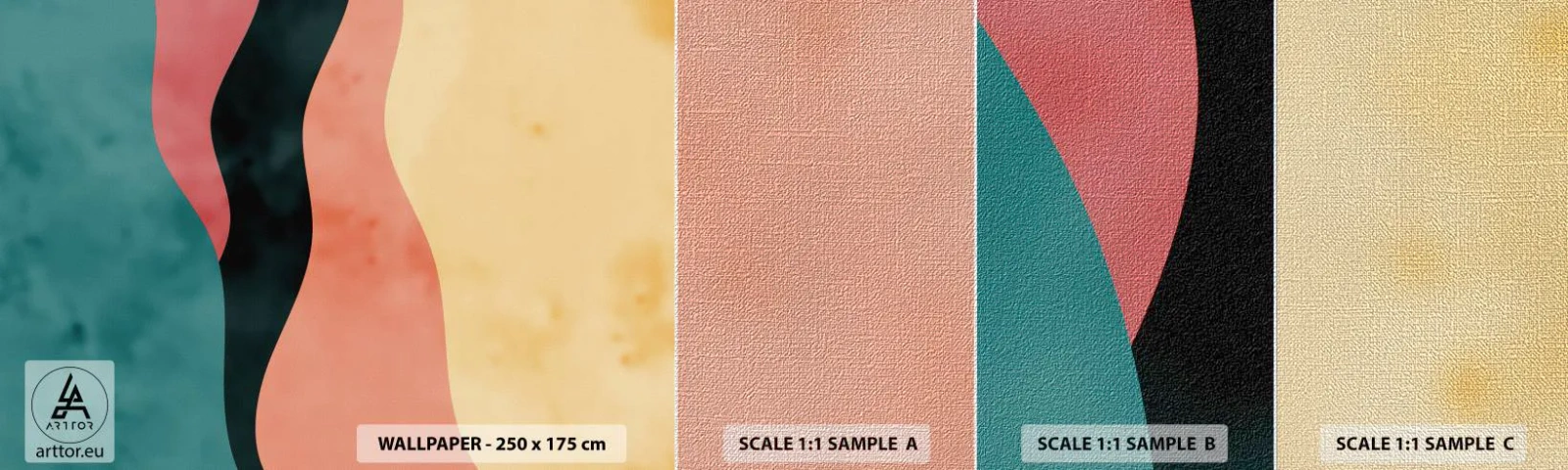 Échantillon de Papier Peint Premium Canvas - Conformité non-conforme - Abstraction, Morceau, Art moderne. - 100x30 cm