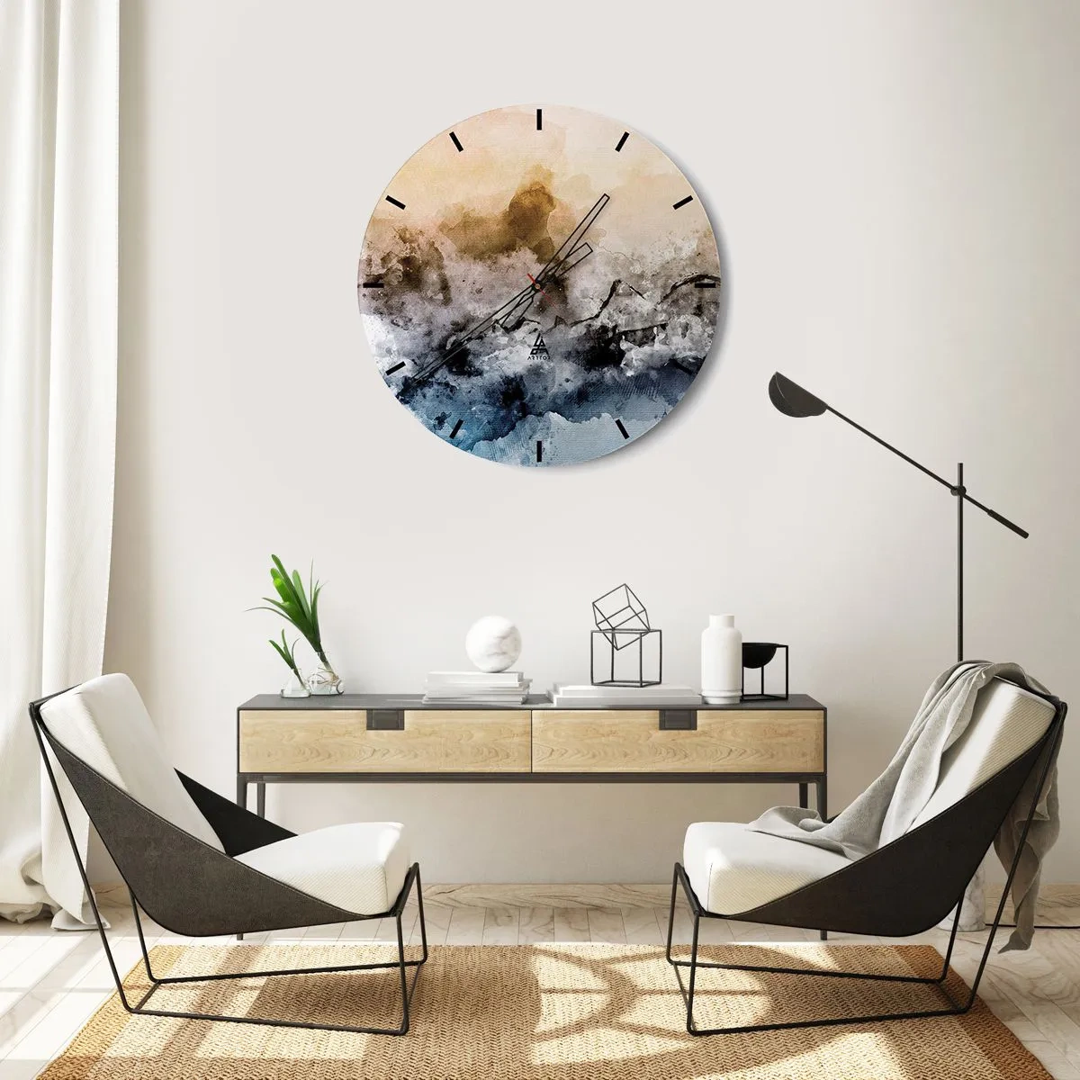 Horloge murale - Pendule murale - Noyé dans un nuage de brouillard - 30x30 cm