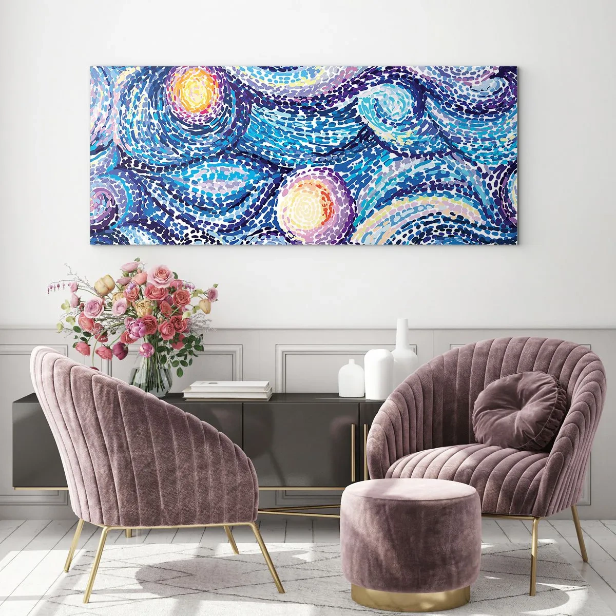 Impression sur verre - Image sur verre - D'après un tableau de van Gogh - 90x30 cm