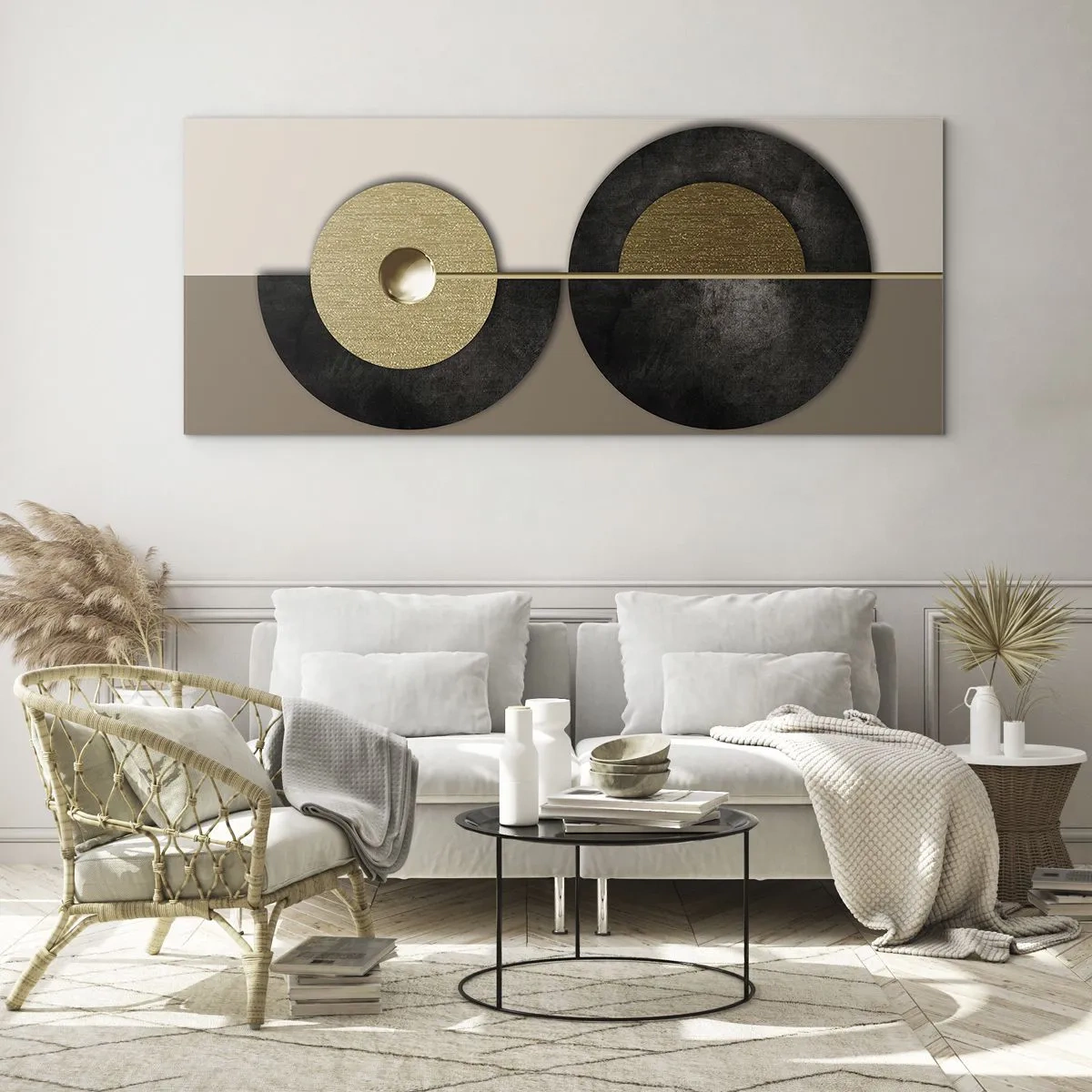 Impression sur verre - Image sur verre - Variations autour du cercle - 90x30 cm