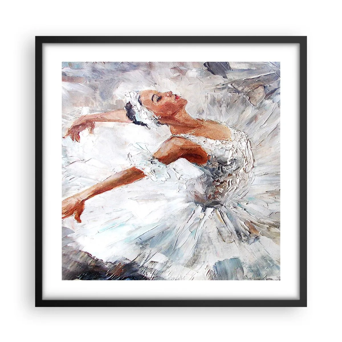 Affiche dans un cadre noir - Poster - Délicat et léger comme du tulle - 50x50 cm