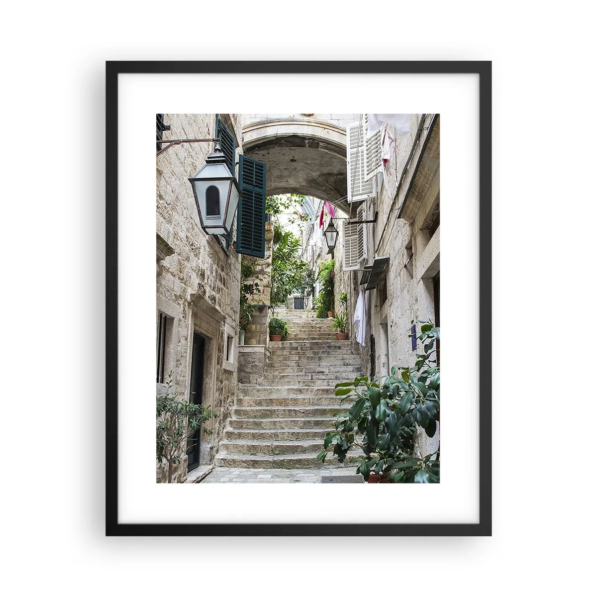 Affiche dans un cadre noir - Poster - Une charmante ruelle - 40x50 cm