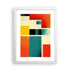 Affiche dans un cadre blanc - Poster - Abstraction géométrique – bonne énergie - 30x40 cm