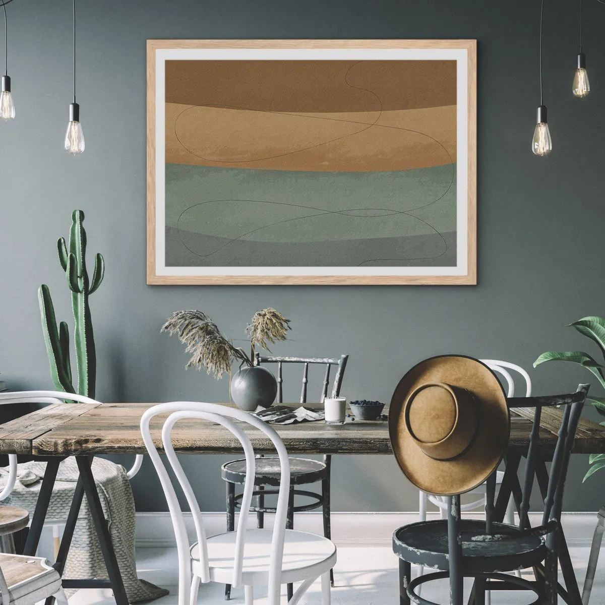 Affiche dans un chêne clair - Poster - Composition horizontale - 50x40 cm