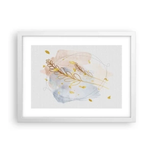 Affiche dans un cadre blanc - Poster - Explosion d'or - 40x30 cm