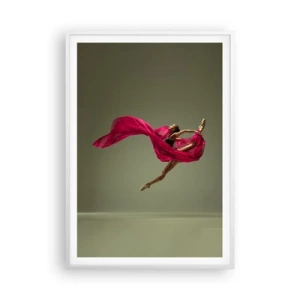 Affiche dans un cadre blanc - Poster - Flamme dansante - 70x100 cm