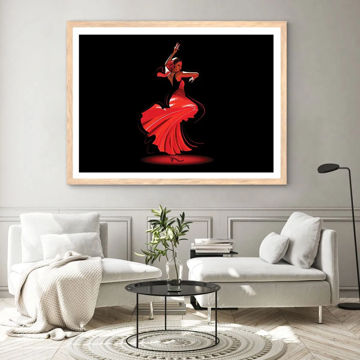 Affiche dans un chêne clair - Poster - L'esprit fougueux du flamenco - 50x40 cm