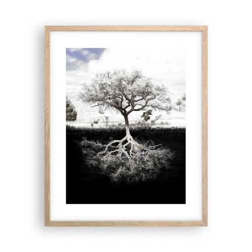 Affiche dans un chêne clair - Poster - Découvrir la nature du monde - 40x50 cm