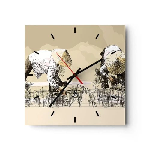 Horloge murale - Pendule murale - Récolte réussie - 40x40 cm
