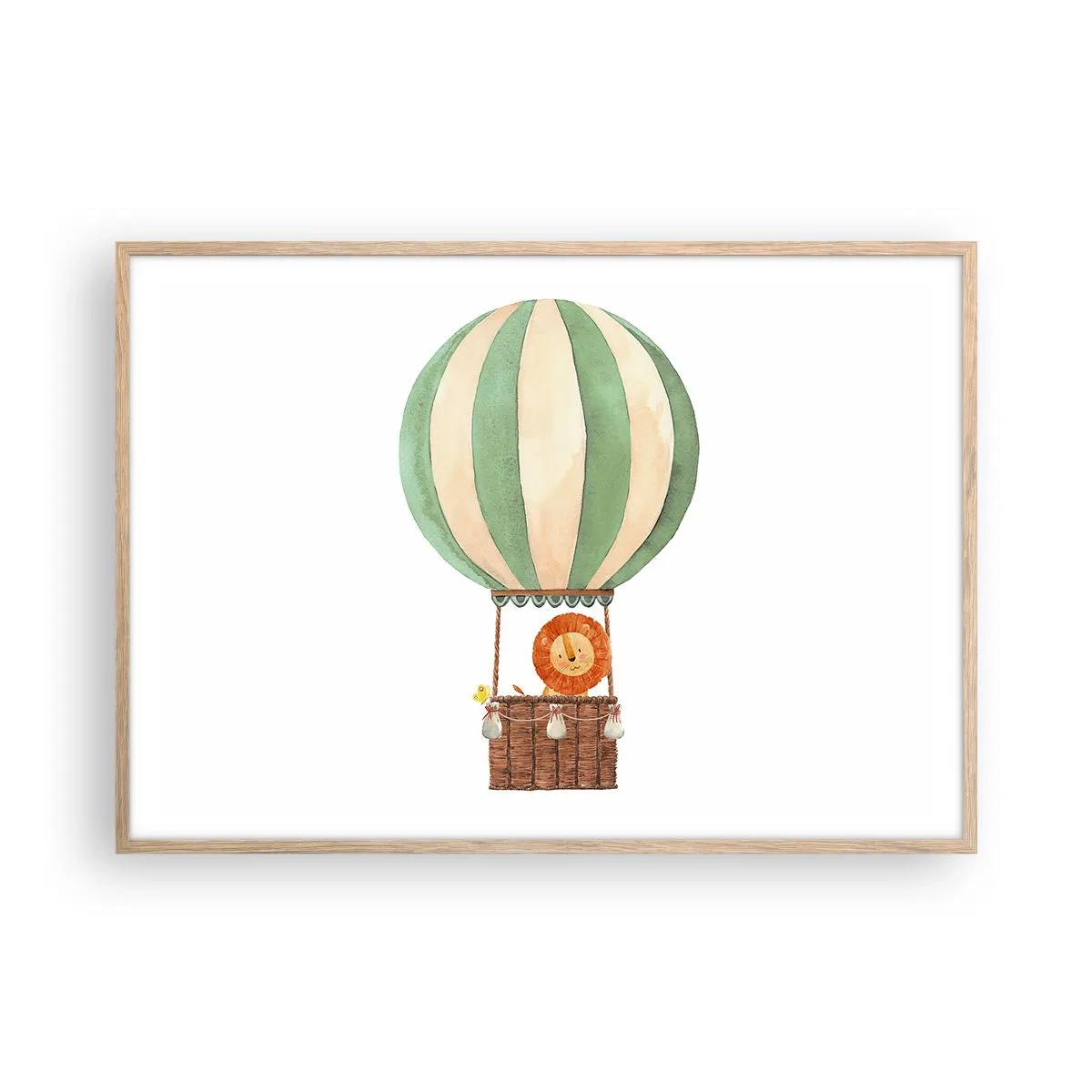 Affiche dans un chêne clair - Poster - Les voyages de Léon - 100x70 cm