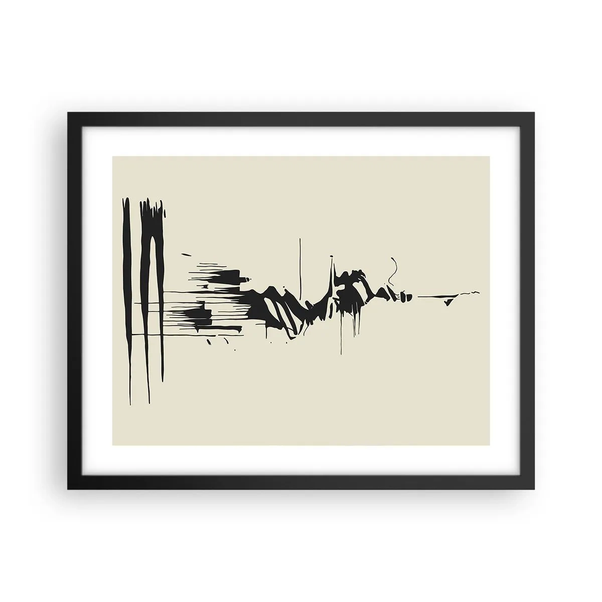 Affiche dans un cadre noir - Poster - Abstraction hâtive - 50x40 cm
