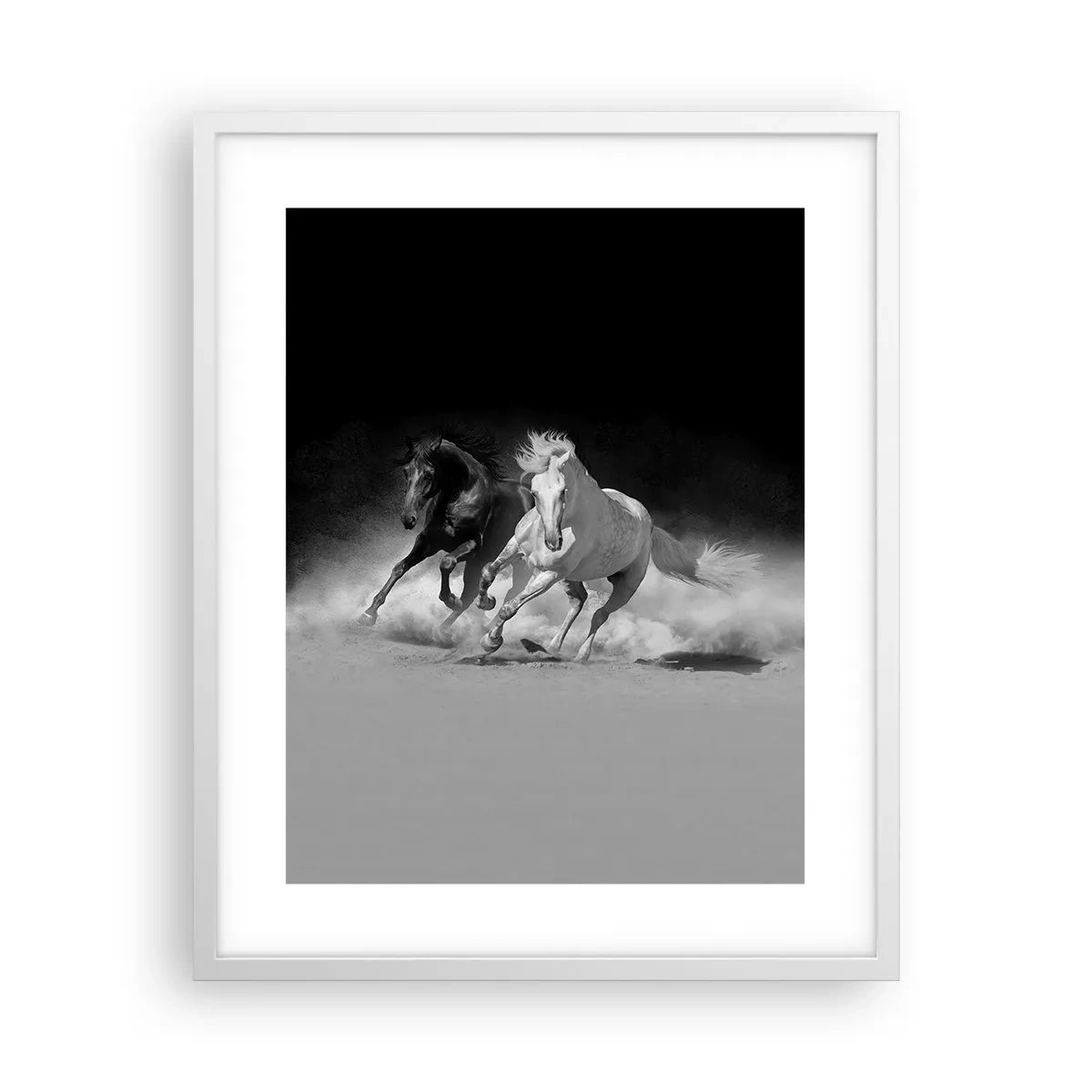 Affiche dans un cadre blanc - Poster - Galop de la liberté - 40x50 cm