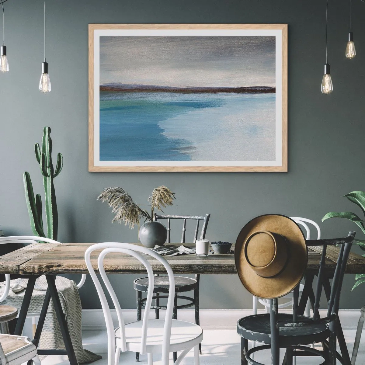 Affiche dans un chêne clair - Poster - Paysage horizontal - 70x50 cm