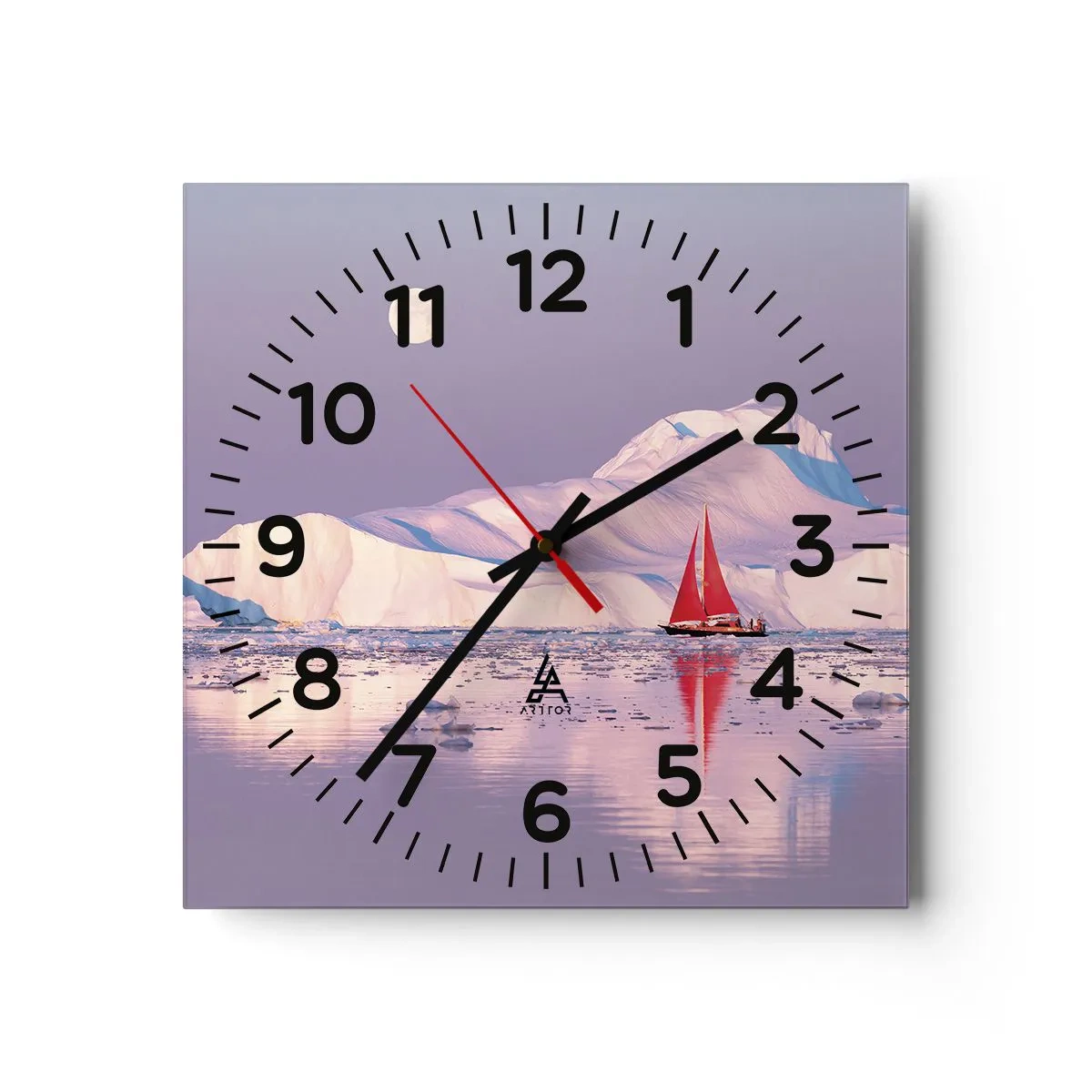 Horloge murale - Pendule murale - La chaleur de la voile, le froid de la glace - 40x40 cm