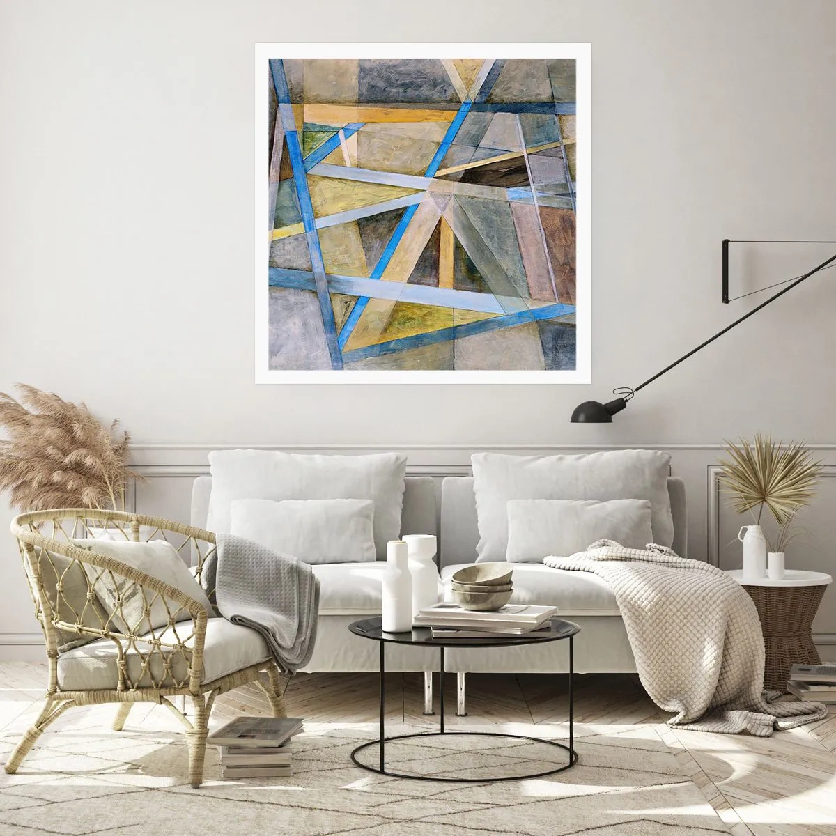 Affiche - Poster - Tout droit ou en diagonale ? - 40x40 cm