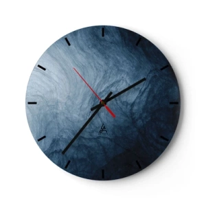 Horloge murale - Pendule murale - Texture bleu foncé abstraite et saturée - 30x30cm - Atteindre en profondeur - Décoration murale moderne pour le salon, la cuisine et la chambre ARTTOR