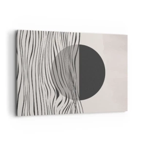 Impression sur toile - Image sur toile - Lignes abstraites et formes géométriques aux couleurs douces - 100x70cm - Demi composition - Décoration murale moderne pour le salon et la chambre ARTTOR