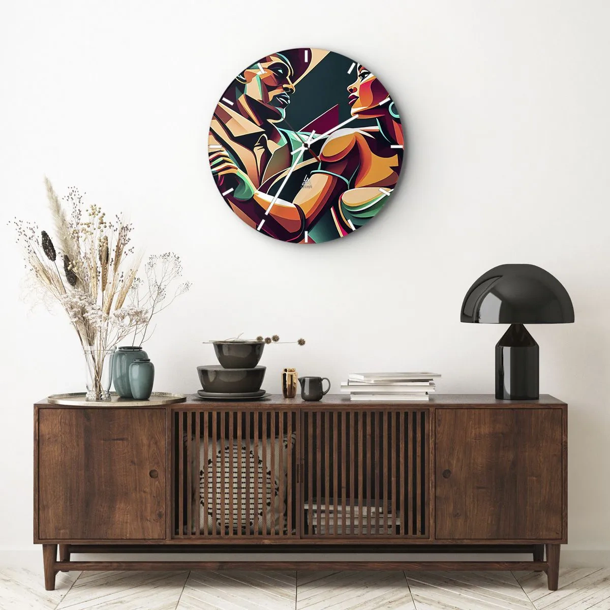 Horloge murale - Pendule murale - Au rythme du coeur - 40x40 cm