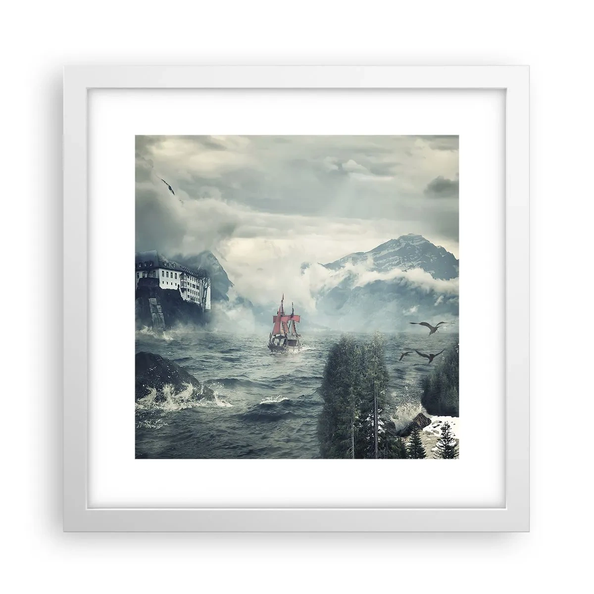 Affiche dans un cadre blanc - Poster - Dans l'eau magique - 30x30 cm