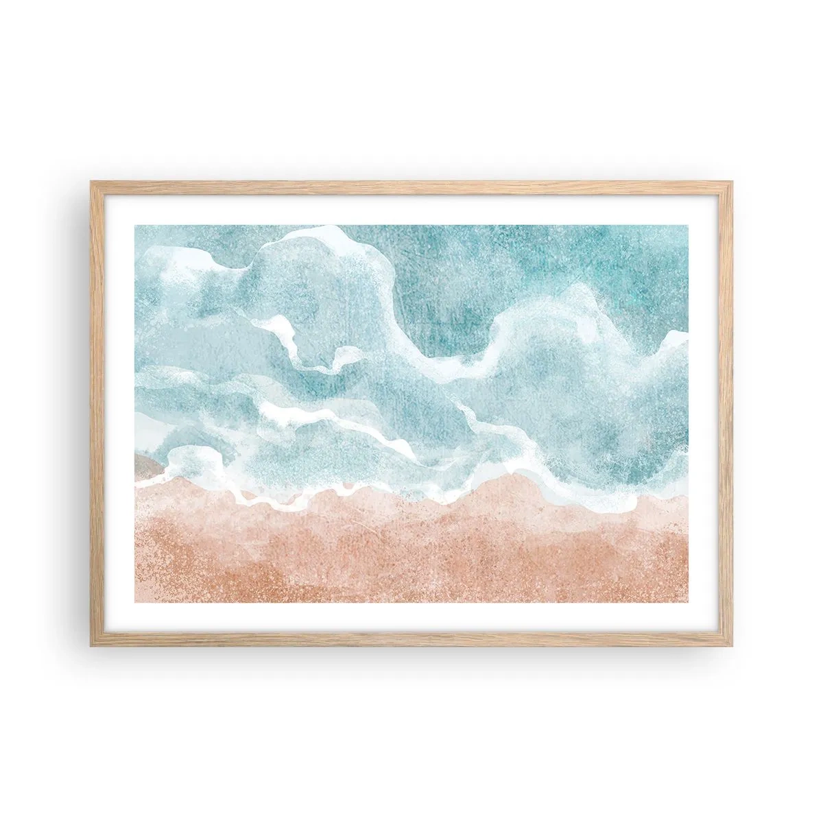 Affiche dans un chêne clair - Poster - Abstraction du nuage - 70x50 cm