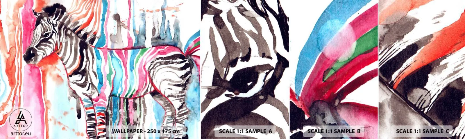 Échantillon De Papier Peint Standard Eco - Blague insouciante de la nature - Abstraction, Côtes, Graphique - 100x30 cm