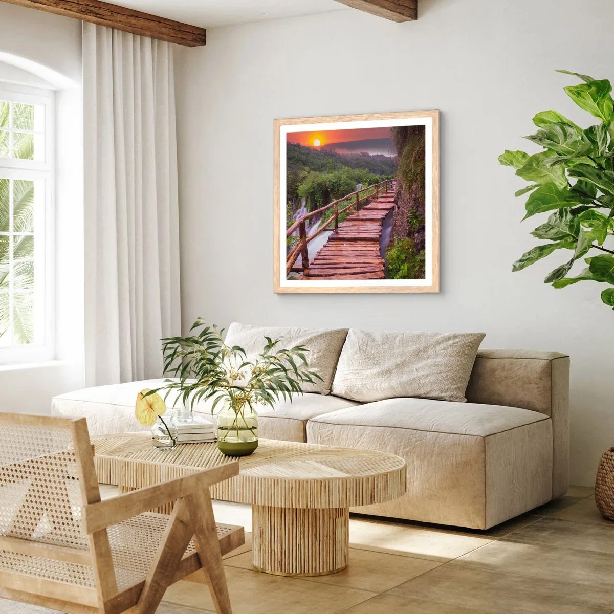 Affiche dans un chêne clair - Poster - La beauté au-delà de la croyance - 60x60 cm