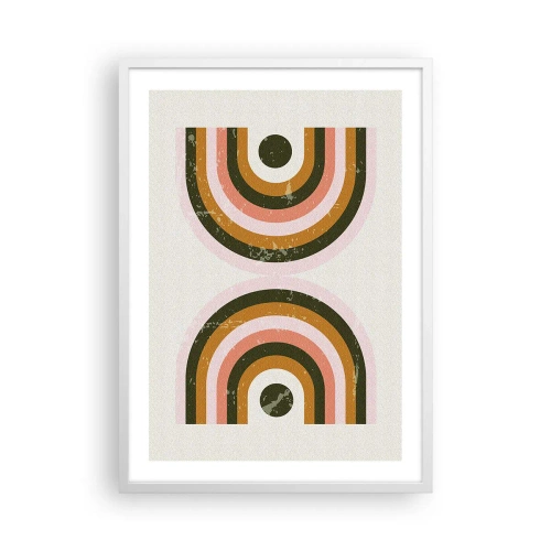 Affiche dans un cadre blanc - Poster - Abstraction jumelle - 50x70 cm