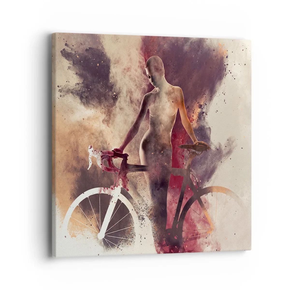 Impression sur toile - Image sur toile - Une âme de vélo aux formes marbrées - 40x40 cm