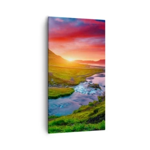Impression sur toile - Image sur toile - Islande - feu et eau - 55x100 cm