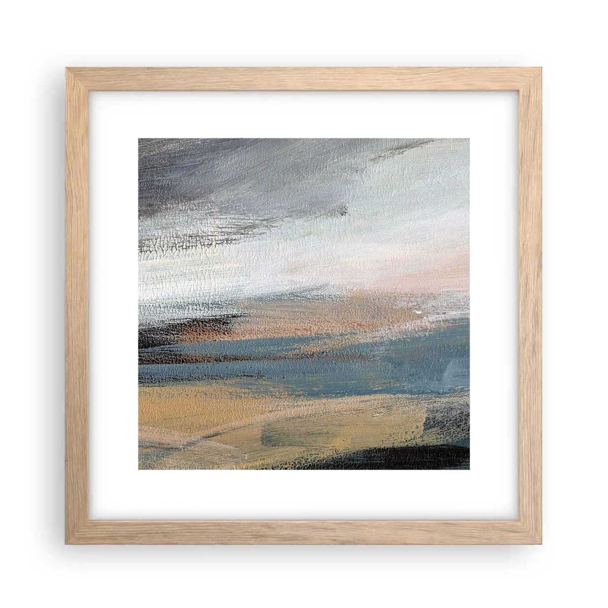 Affiche dans un chêne clair - Poster - Abstraction : paysage nordique - 30x30 cm