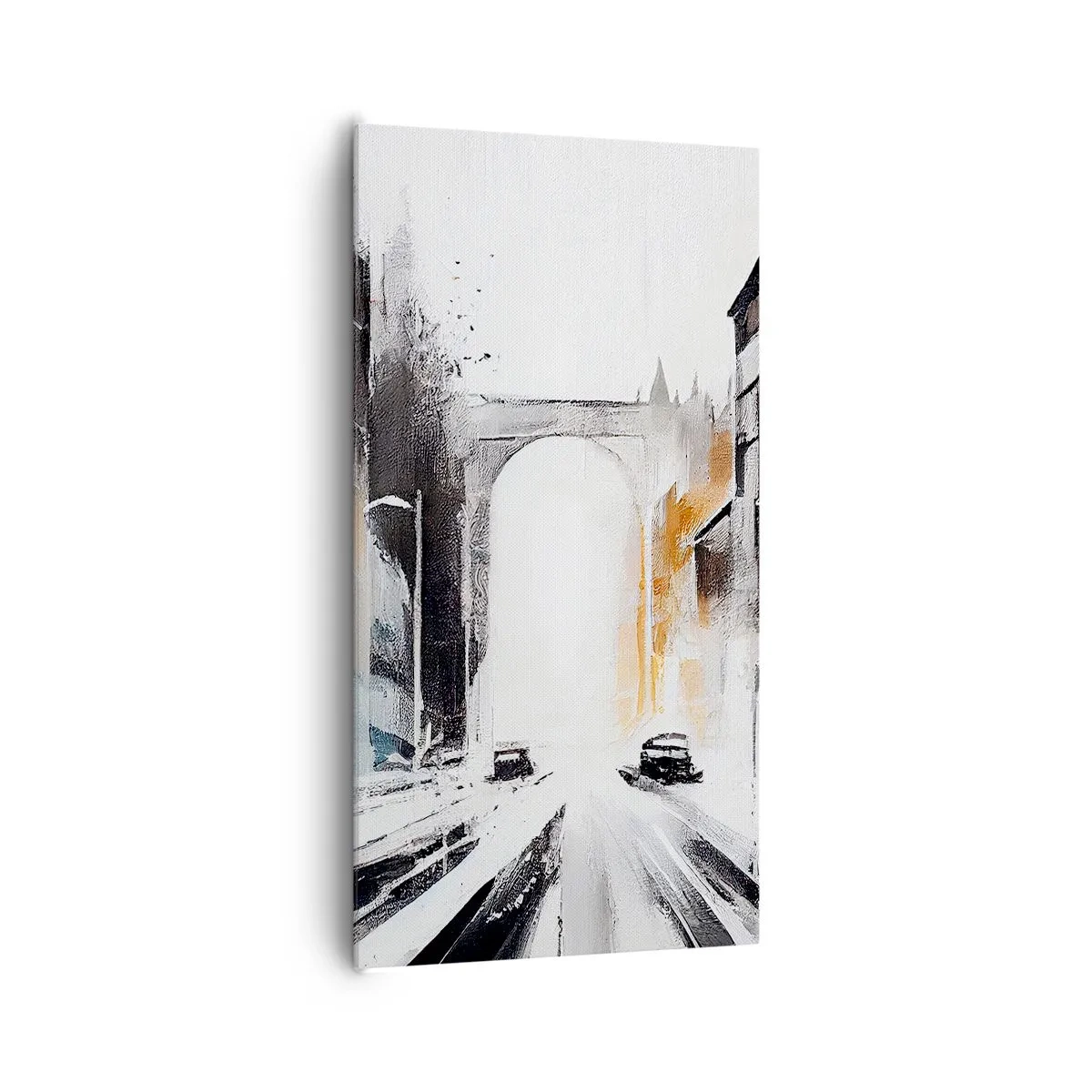 Impression sur toile - Image sur toile - Étude de ville : architecture et mouvement - 65x120 cm