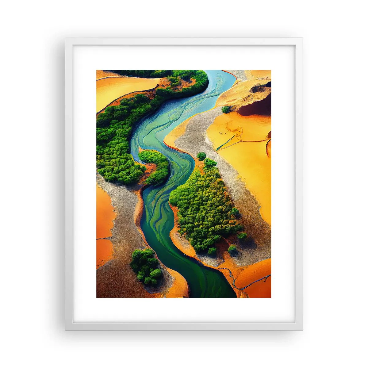 Affiche dans un cadre blanc - Poster - Rivière vivifiante - 40x50 cm