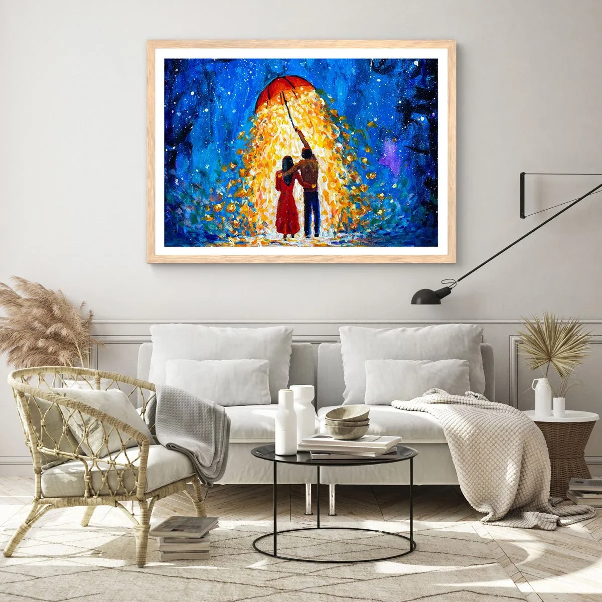 Affiche dans un chêne clair - Poster - La magie d'une soirée pluvieuse ? - 70x50 cm