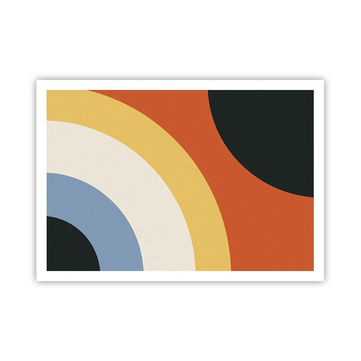 Affiche - Poster - Œuvre d'art abstraite avec des arcs colorés et des cercles contrastés - 100x70cm - Vers son soi - Décoration murale moderne pour le salon et la chambre ARTTOR