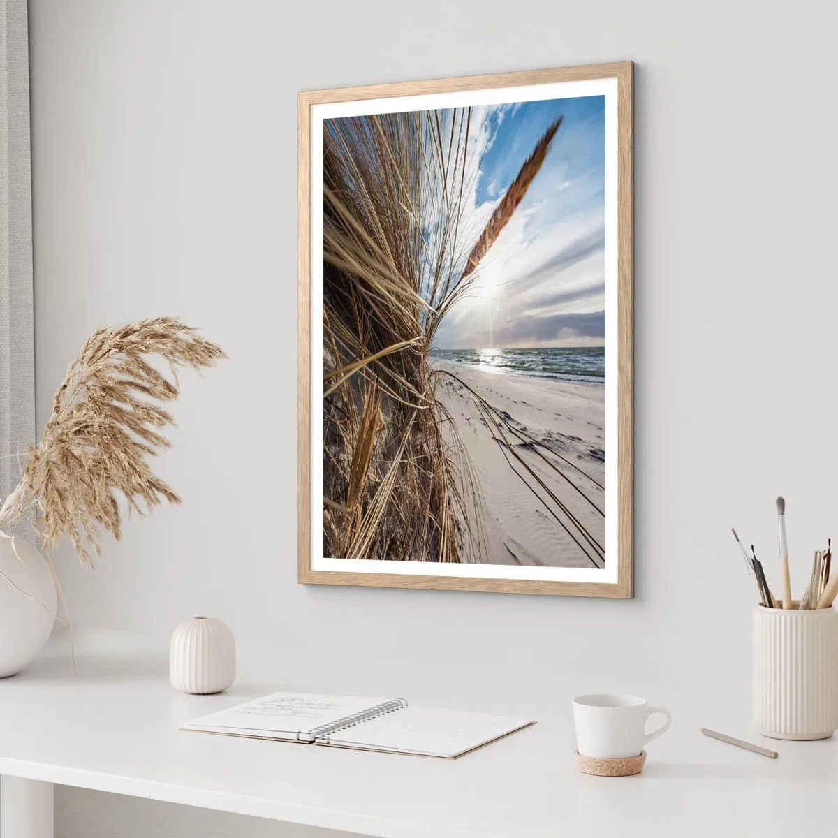 Affiche dans un chêne clair - Poster - Rencontre des éléments - 70x100 cm