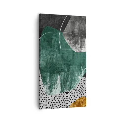 Impression sur toile - Image sur toile - Abstraction colorée avec feuille d'or - 55x100 cm