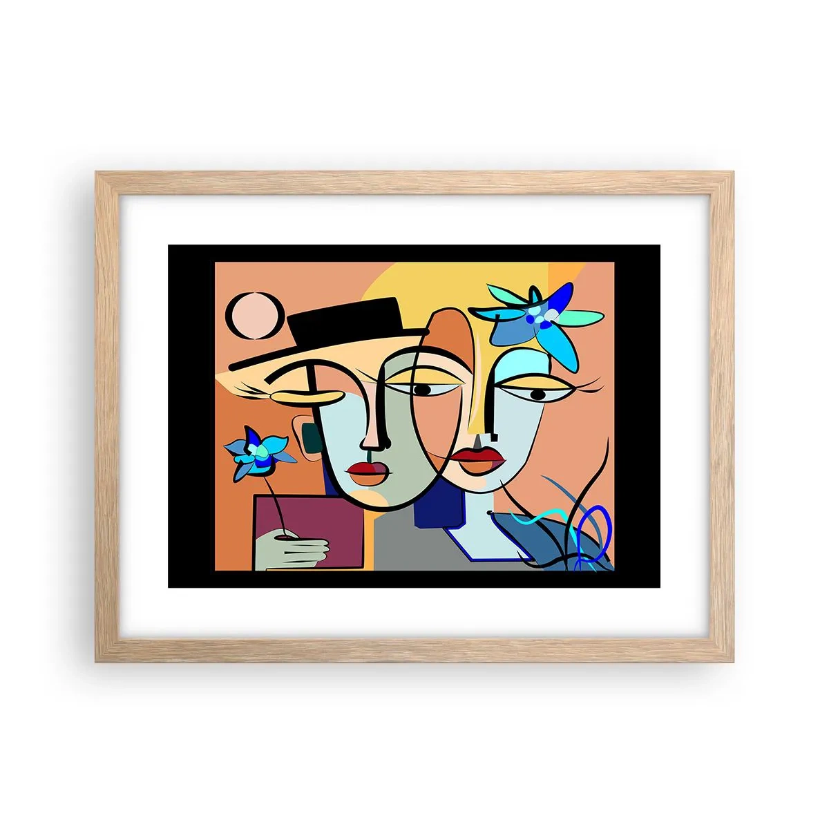 Affiche dans un chêne clair - Poster - Le Rendez-vous de Picasso - 40x30 cm