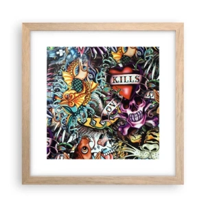 Affiche dans un chêne clair - Poster - Le rêve du tatoueur - 30x30 cm