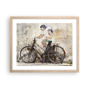 Affiche dans un chêne clair - Poster - Vrai ou faux? - 50x40 cm