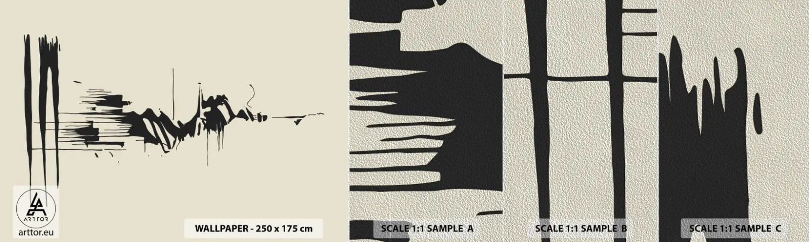 Échantillon de Papier Peint Premium Sand - Abstraction hâtive - Abstraction, Minimalisme, Morceau - 100x30 cm