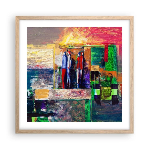 Affiche dans un chêne clair - Poster - Relations et émotions - 50x50 cm