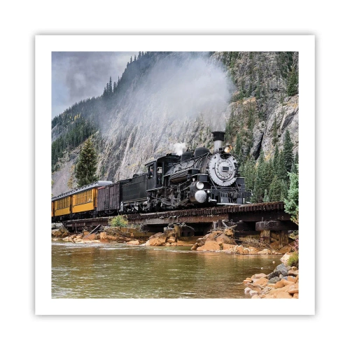 Affiche - Poster - Et lui jusqu'où? Jusqu'où? - 60x60 cm