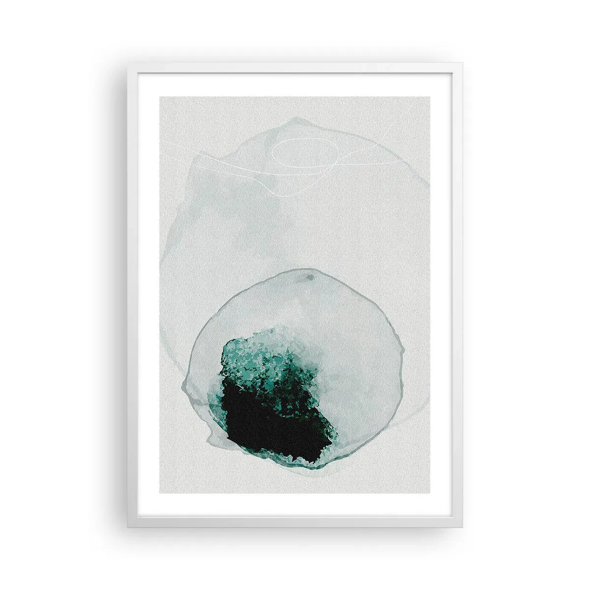 Affiche dans un cadre blanc - Poster - Dans une goutte d'eau - 50x70 cm