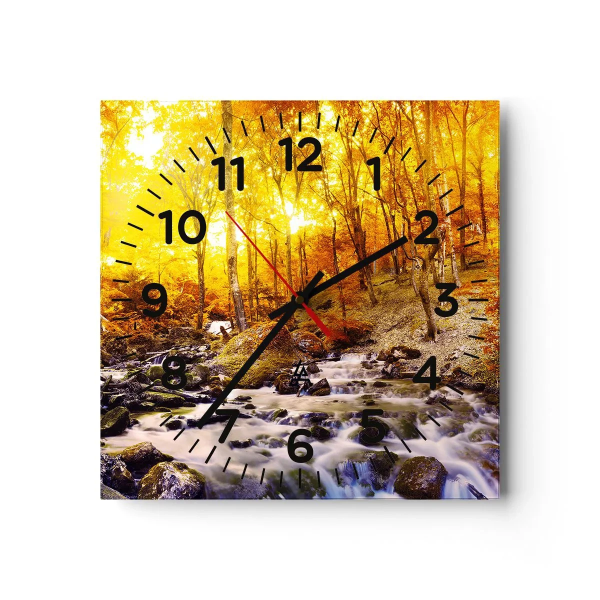 Horloge murale - Pendule murale - Pierres serties d'or et de platine - 30x30 cm