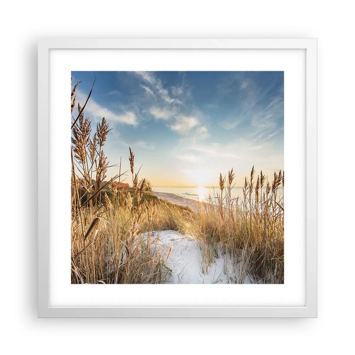 Affiche dans un cadre blanc - Poster - Plage du nord - 40x40 cm