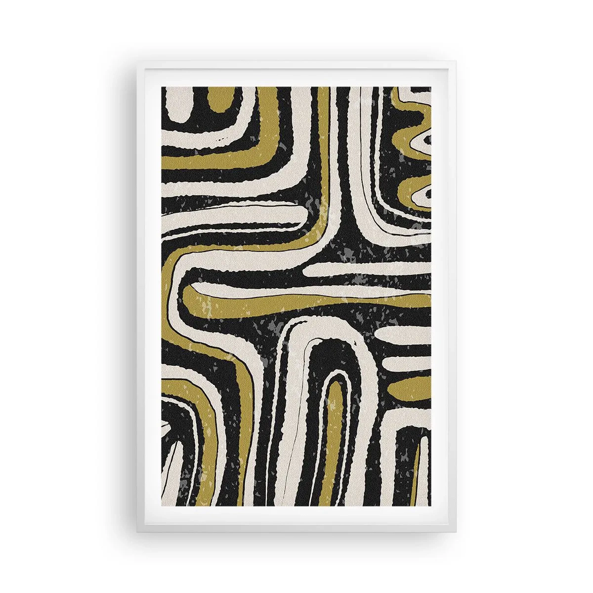 Affiche dans un cadre blanc - Poster - Composition : routes et ruelles - 61x91 cm