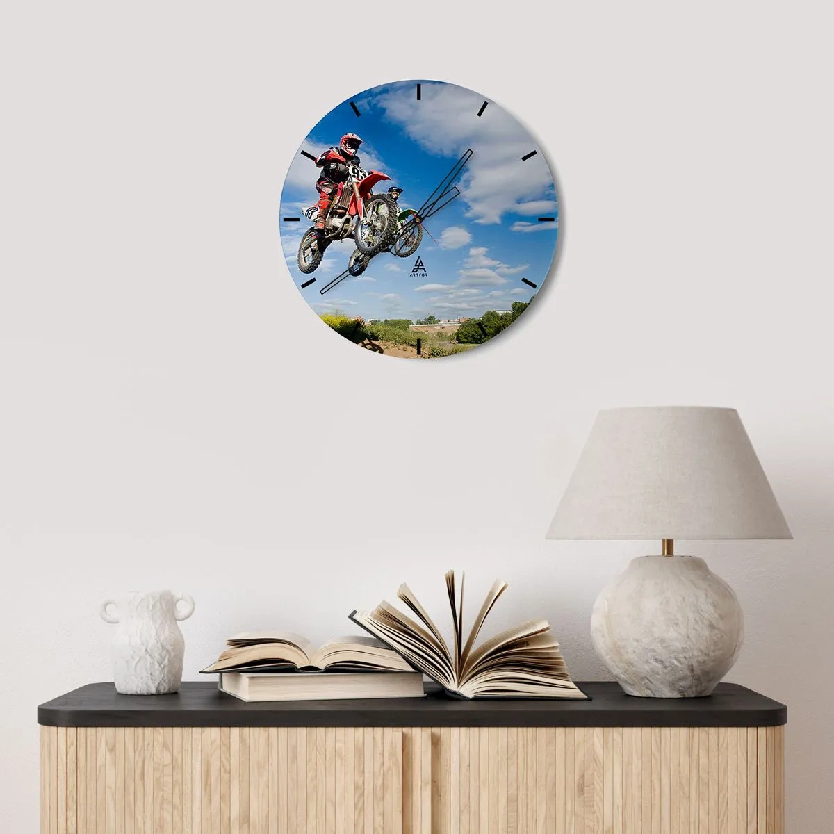 Horloge murale - Pendule murale - Saut en parachute - 40x40 cm