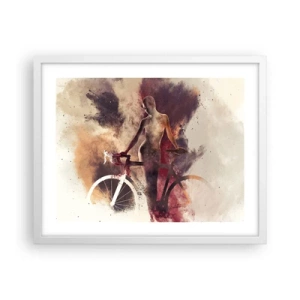 Affiche dans un cadre blanc - Poster - Une âme de vélo aux formes marbrées - 50x40 cm