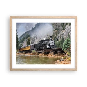 Affiche dans un chêne clair - Poster - Et lui jusqu'où? Jusqu'où? - 50x40 cm