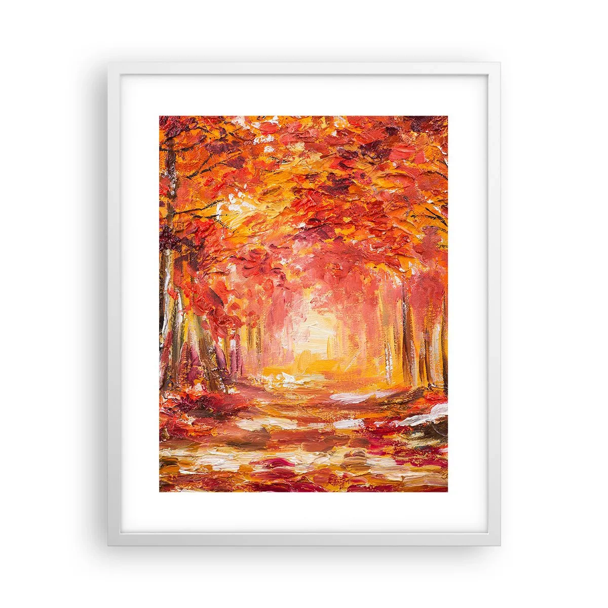 Affiche dans un cadre blanc - Poster - Forêt de cuivre - 40x50 cm